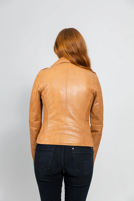 Harper Moto Leather Jacket Women's Leather Jacket FMCo   
