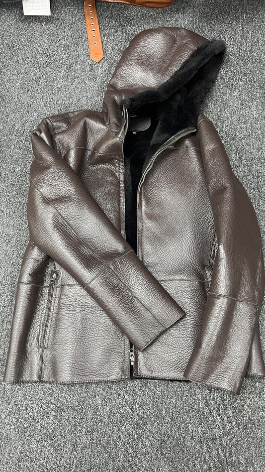 Women's Sheepskin Center Zipper Long Jacket
