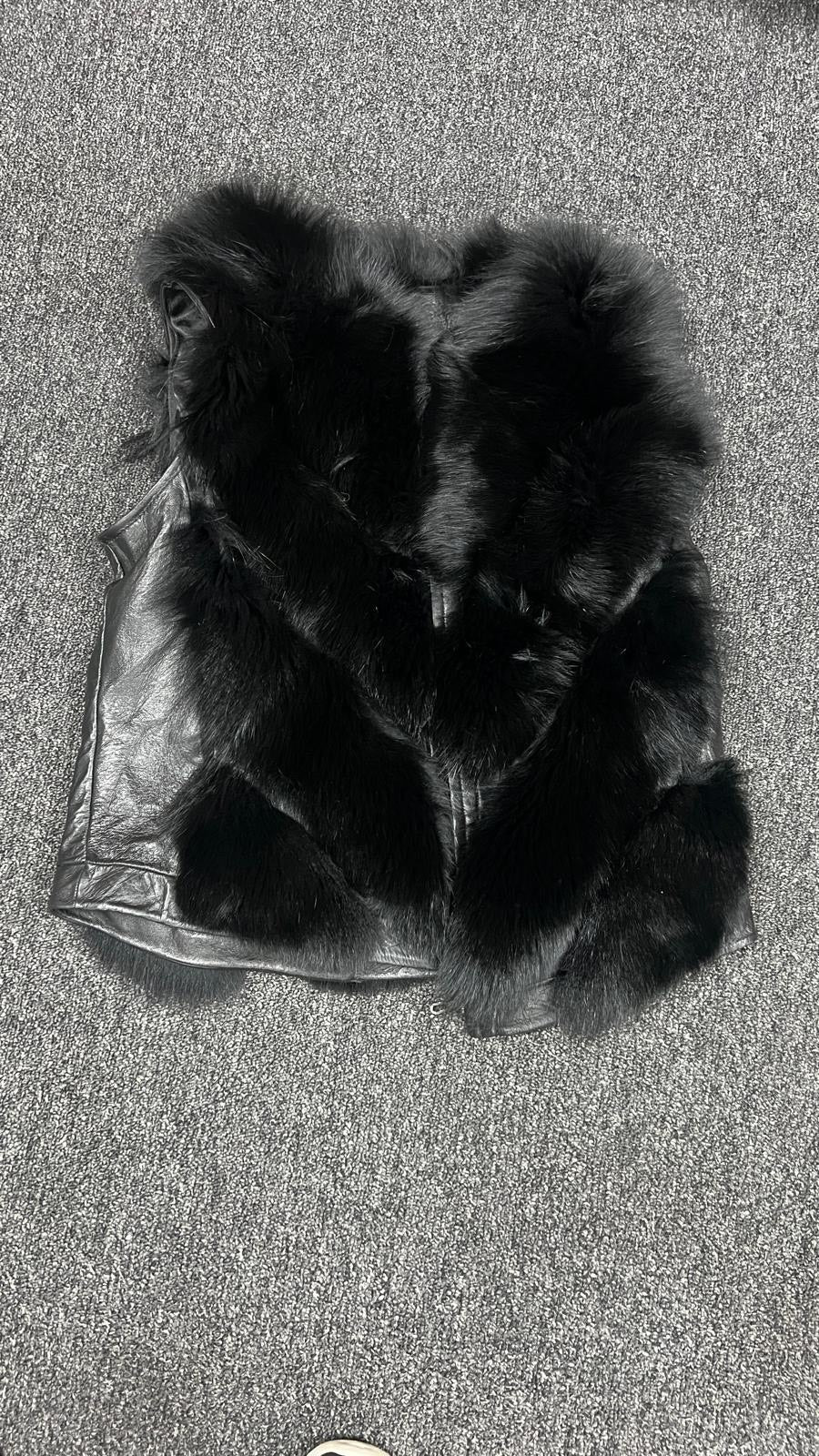 Women's Fox Fur Center Zipper Layered Jacket