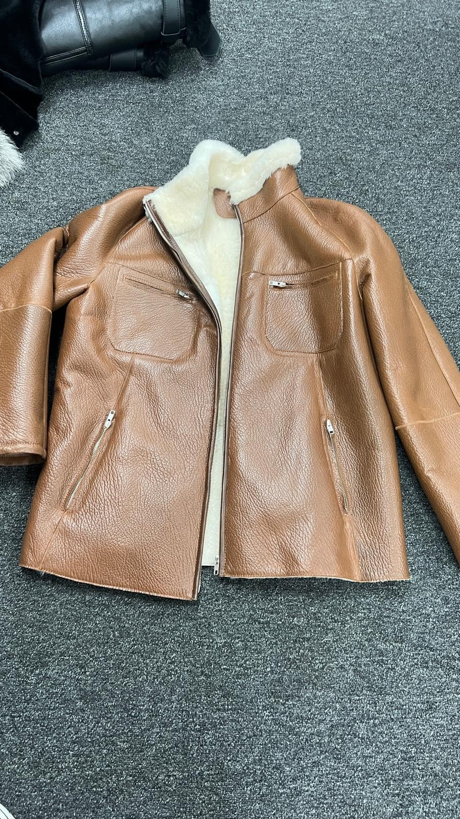 Men's Sheepskin Stand-Up Collar Jacket