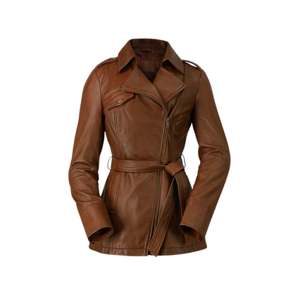 Traci Leather Trench Coat Women's Leather Jacket FMCo