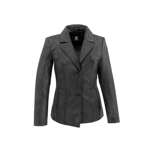 Mia Womens New Zealand lambskin Jacket Women's Fashion Leather Jacket FMCo BLACK XS