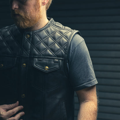 12 Gauge Men's Motorcycle Leather Vest Men's Leather Vest First Manufacturing Company