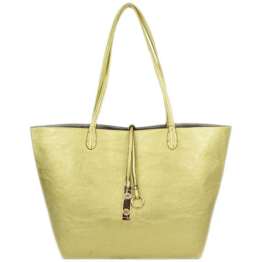 Faux Leather Reversible 2 Color Tote