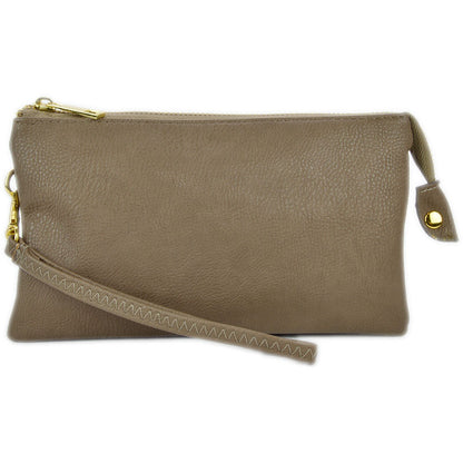 Faux Leather Middle Clutch Plain