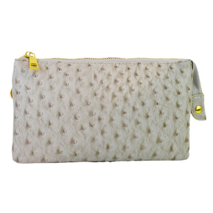Faux Leather Middle Clutch Dotted