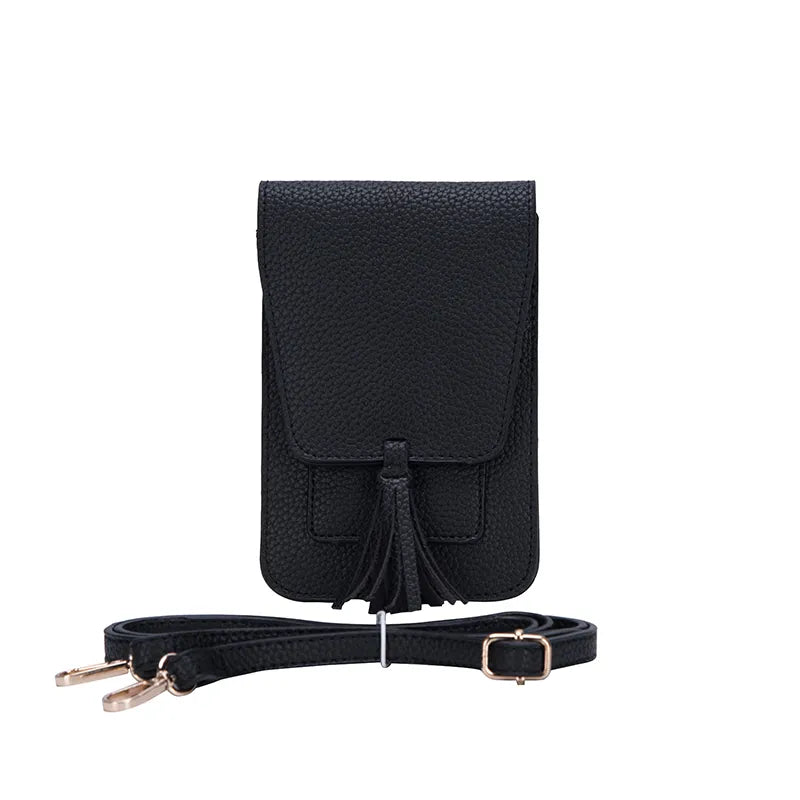 Faux Leather Crossbody Cell Phone Bag