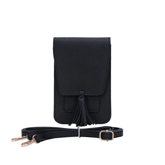 Faux Leather Crossbody Cell Phone Bag