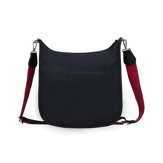 Faux Leather Large Messenger Bag