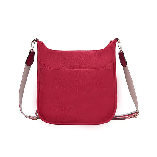 Faux Leather Large Messenger Bag