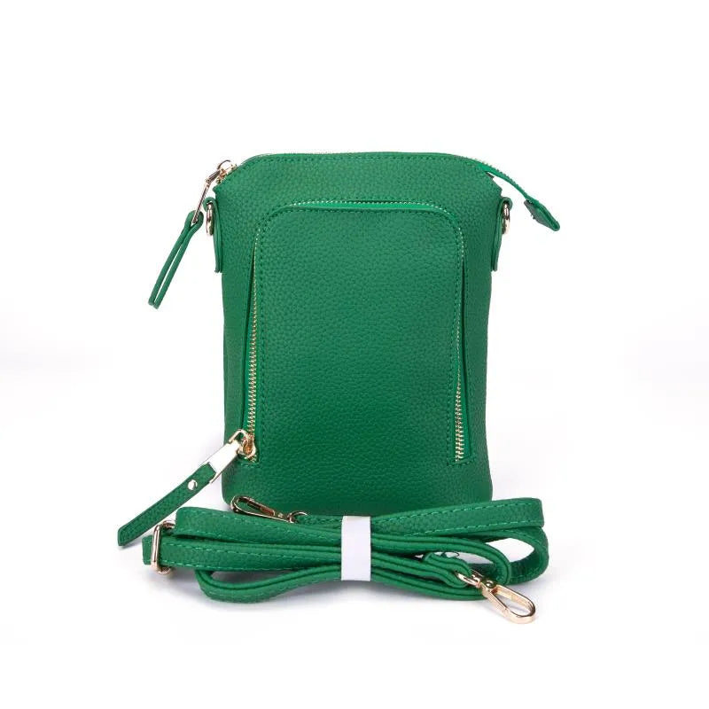 Faux Leather Zip Pocket Cell Phone Bag