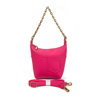 Faux Leather Medium Shoulder bag with chain
