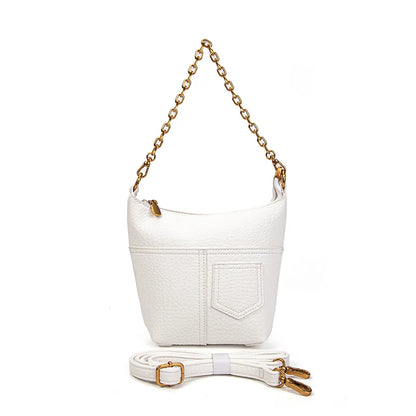 Faux Leather Medium Shoulder bag with chain