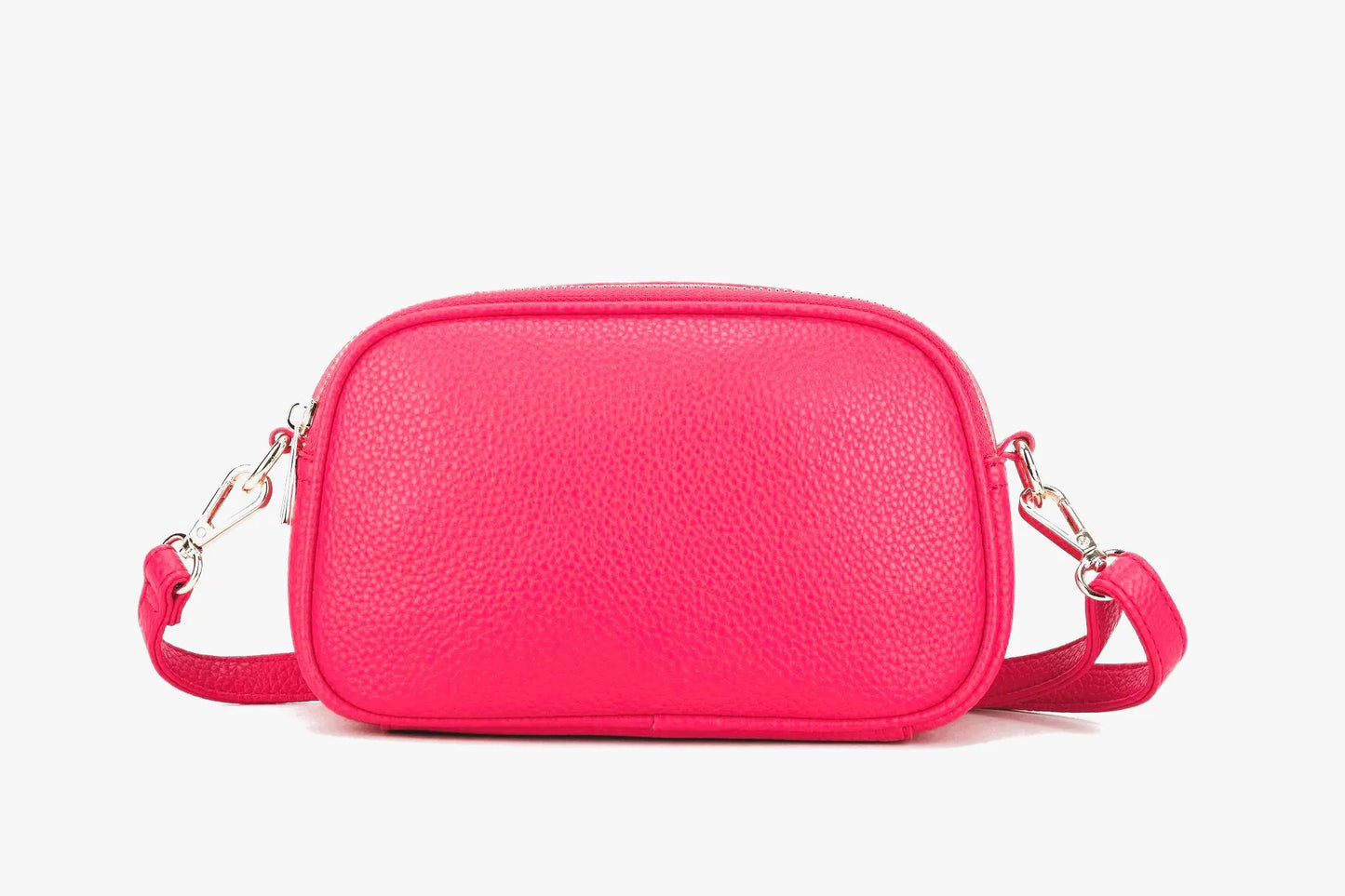 Faux Leather Double Zip Crossbody Bag