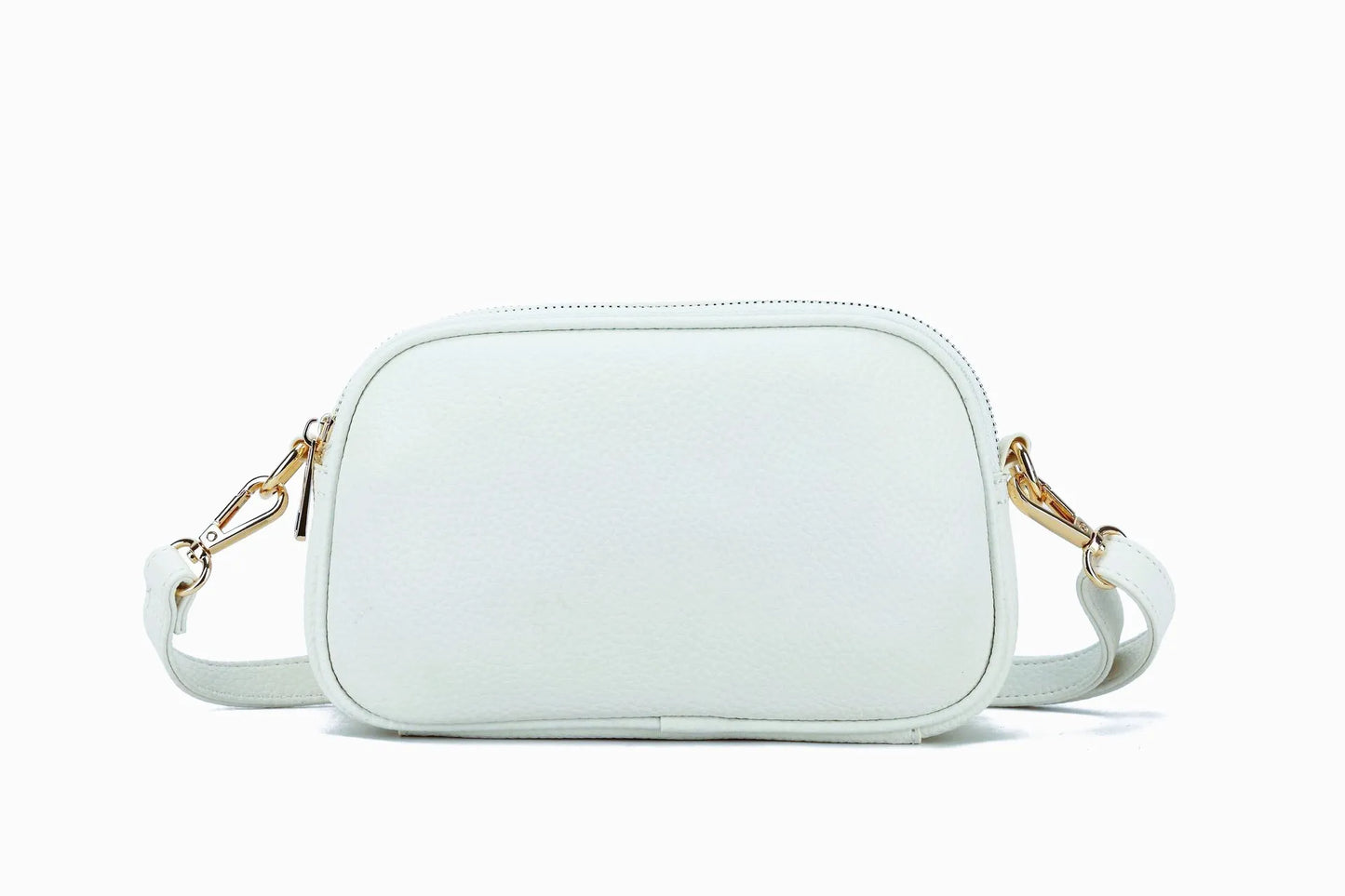 Faux Leather Double Zip Crossbody Bag