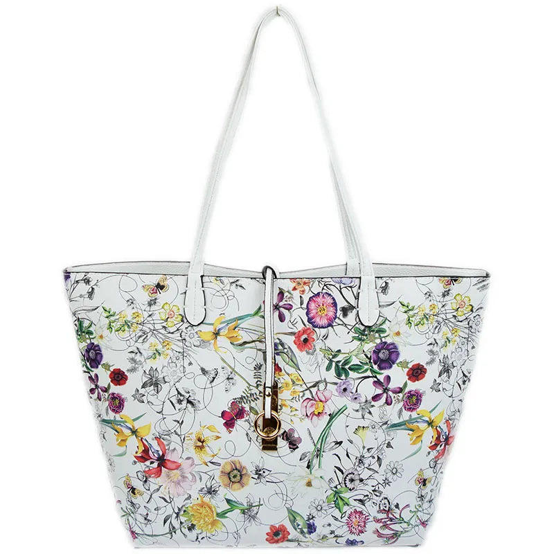 Faux Leather Reversible 2 Color Tote