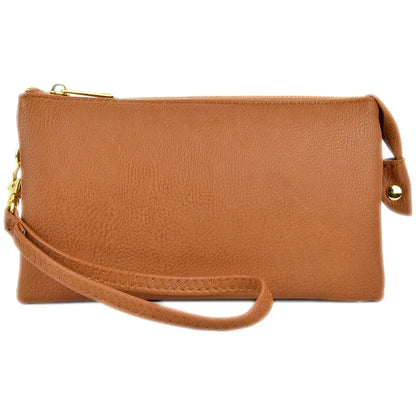 Faux Leather Middle Clutch Plain