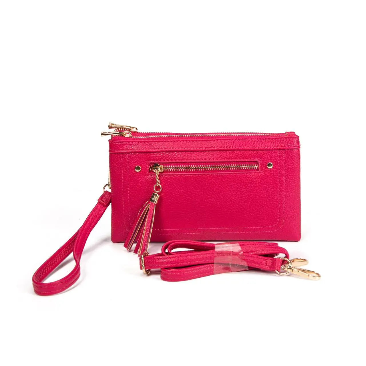 Faux leather pebbled middle clutch