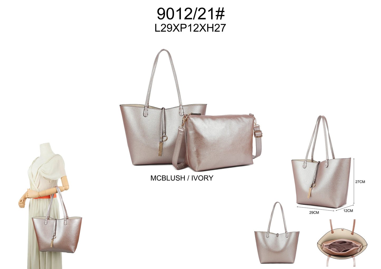 Faux Leather Reversible 2 Color Tote