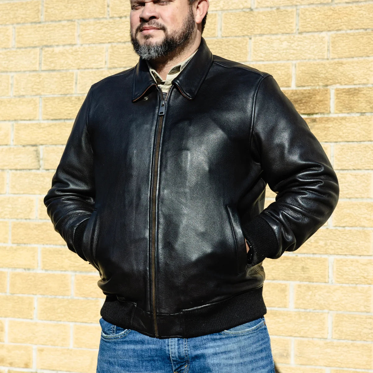 Moto Bomber - Men's Leather Jacket Men's Leather Jacket First Manufacturing Company