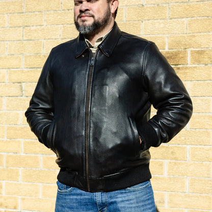Moto Bomber - Men's Leather Jacket Men's Leather Jacket First Manufacturing Company