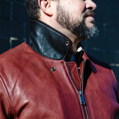 Moto Bomber - Men's Leather Jacket Men's Leather Jacket First Manufacturing Company