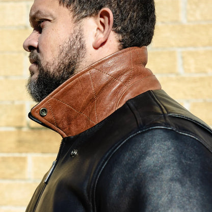 Moto Bomber - Men's Leather Jacket Men's Leather Jacket First Manufacturing Company