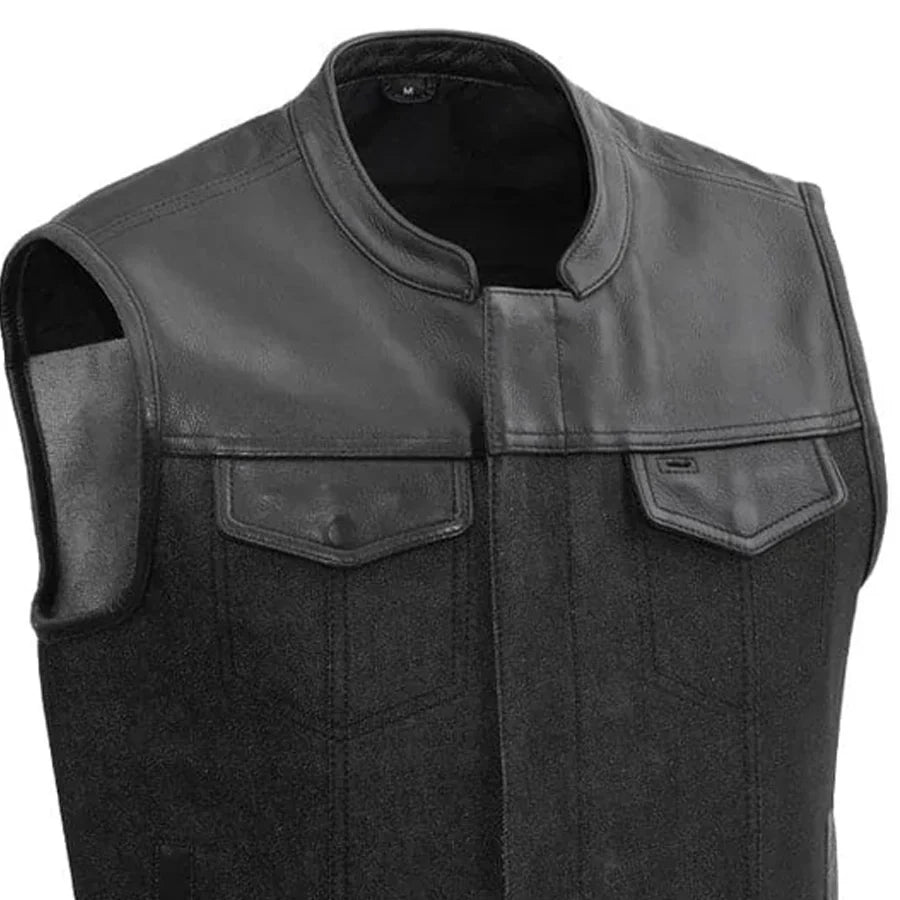 49/51 Men's Denim Motorcycle Vest Men's Denim Vest First Manufacturing Company