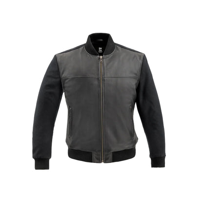 Andre Mens Varsity Leather Jacket Men's Varsity Bomber Jacker FMCo Black XXS