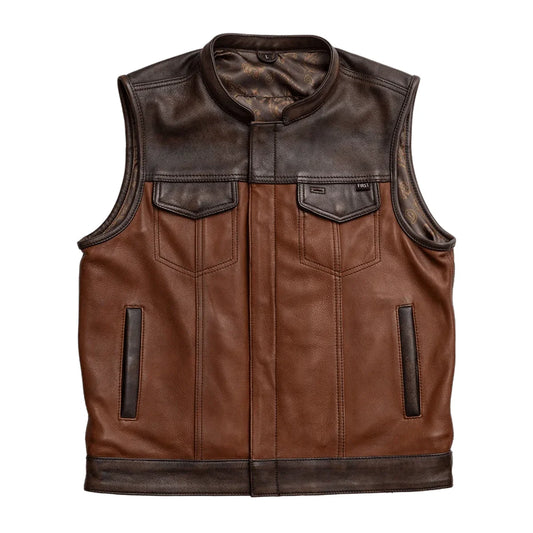 Gunner Men's Leather Motorcycle Vest (Limited Edition) Factory Customs First Manufacturing Company