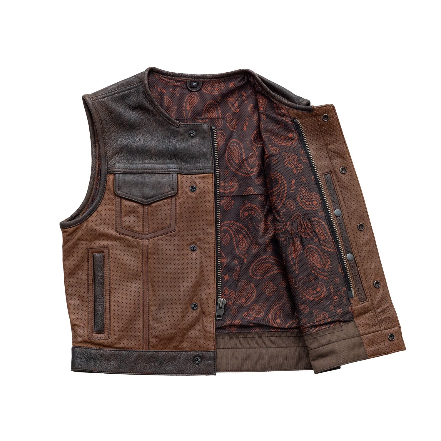 Lowside Gunner Men's Perforated Leather Vest Men's Perforated Leather Vest First Manufacturing Company