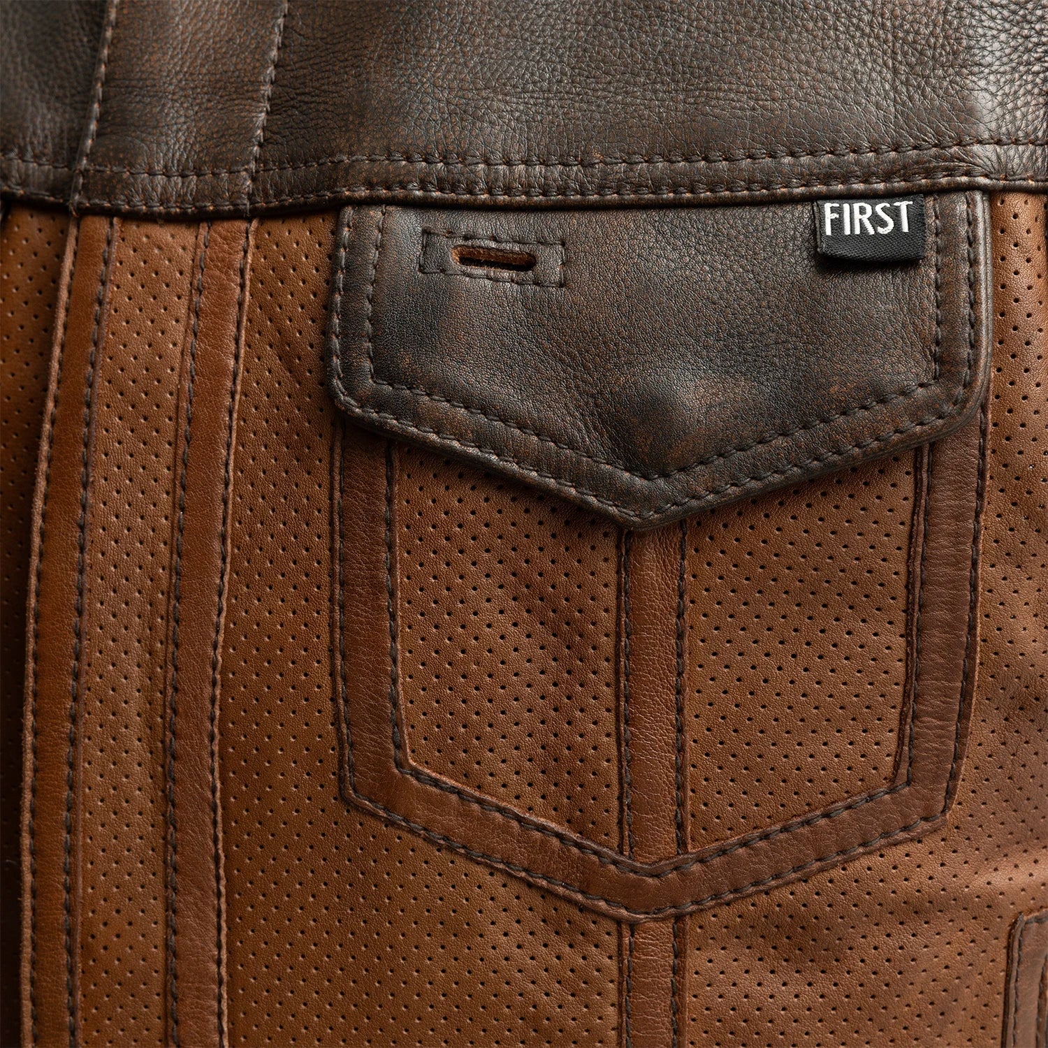 Lowside Gunner Men's Perforated Leather Vest Men's Perforated Leather Vest First Manufacturing Company