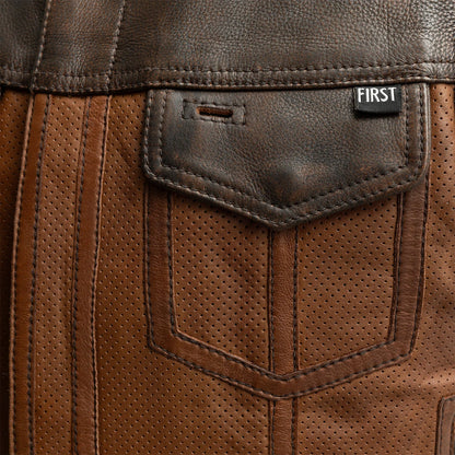 Lowside Gunner Men's Perforated Leather Vest Men's Perforated Leather Vest First Manufacturing Company