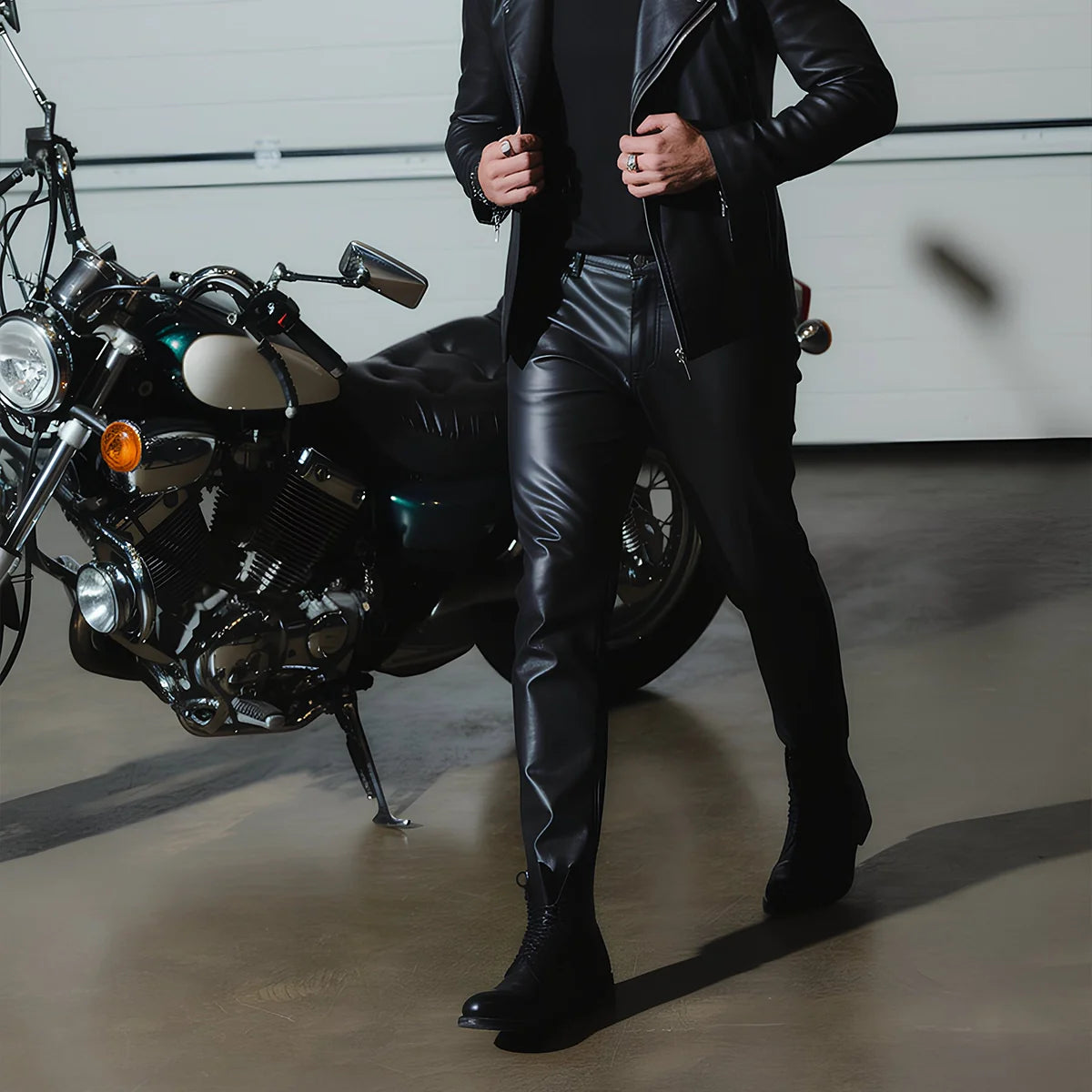 Commander Men's Leather Motorcycle Pants Men's Leather Pants First Manufacturing Company
