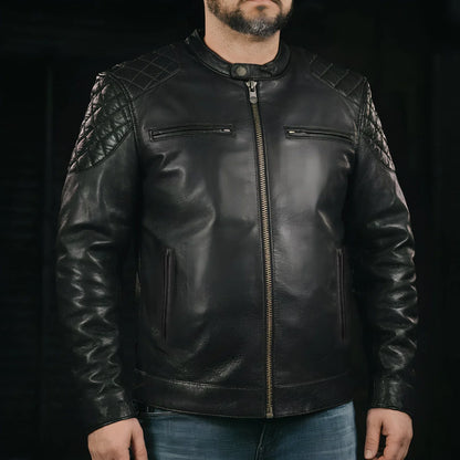 Grand Prix - Men's Leather Motorcycle Jacket Men's Leather Jacket Jackets