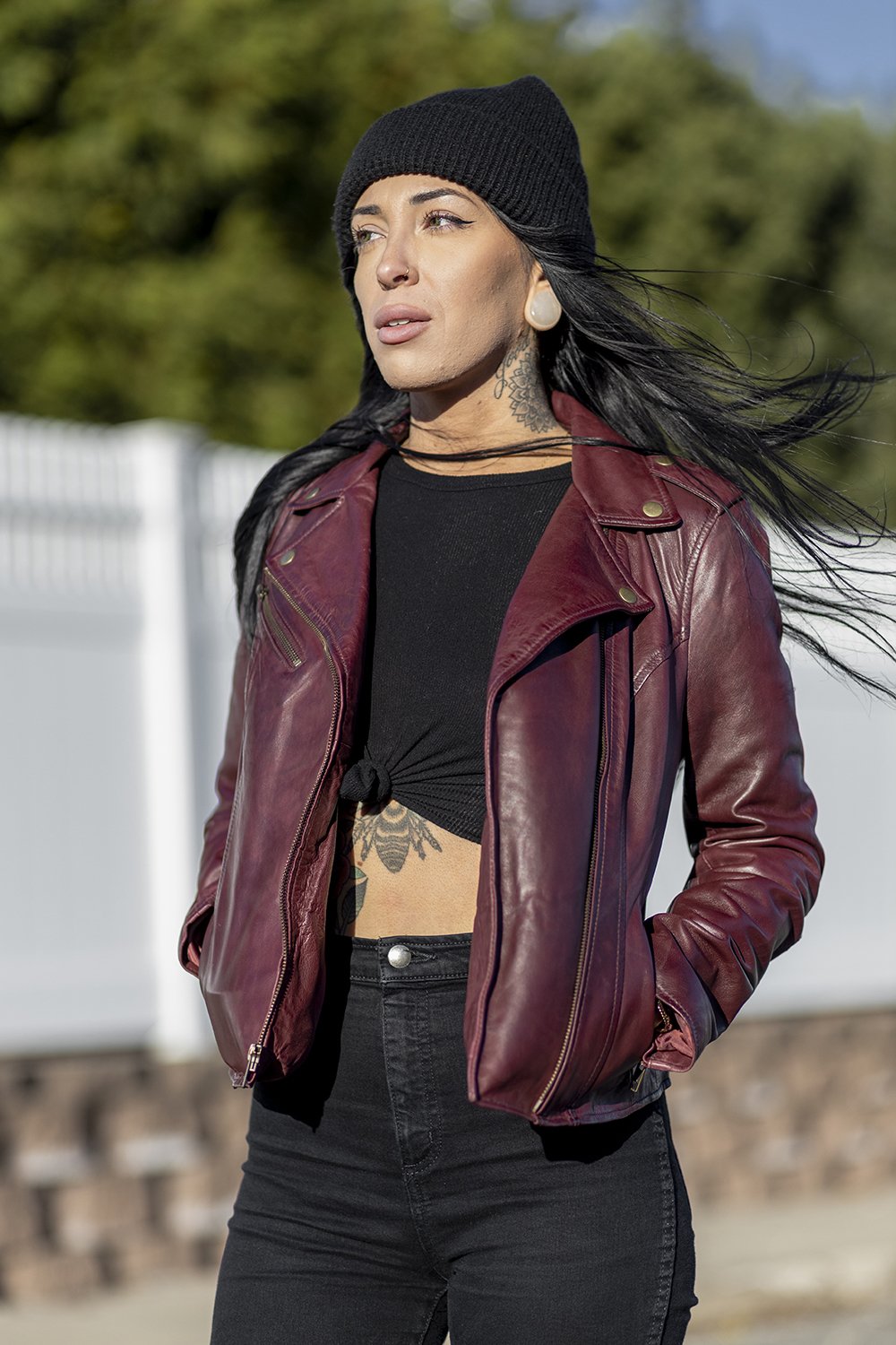 Harper Moto Leather Jacket Women's Leather Jacket FMCo   