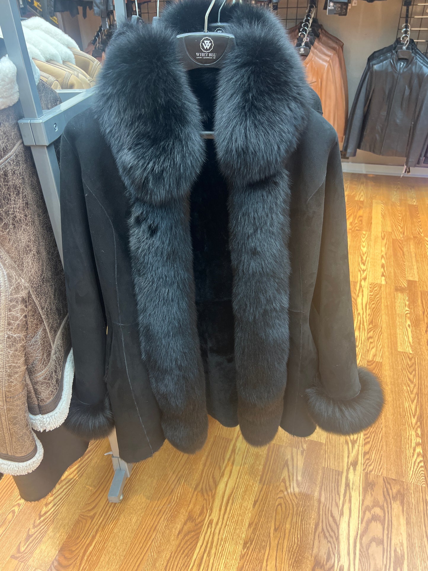 Women's Sheepskin Long Fox Jacket