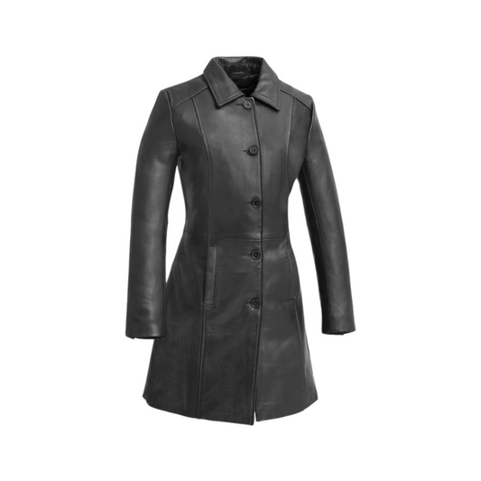 Julia Womens Fashion Leather Jacket Women's Fashion Leather Jacket FMCo Black XS