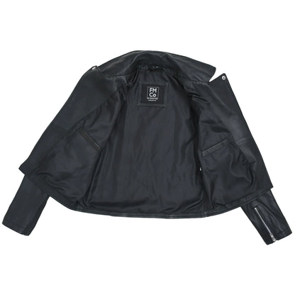 Lennox  Moto Style Leather Jacket Women's Fashion Leather Jacket FMCo   