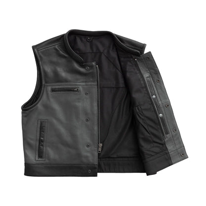 Two Tone Lowrider Perforated Men's Leather Vest Men's Perforated Leather Vest First Manufacturing Company