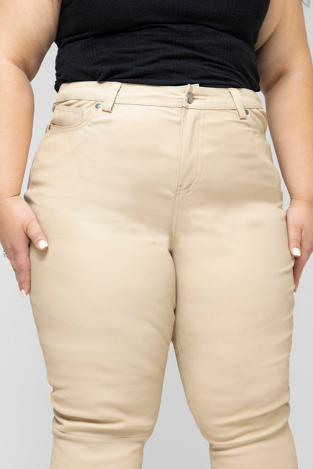Arya Leather Pants  FMCo BEIGE DUSTY LIGHT 0 