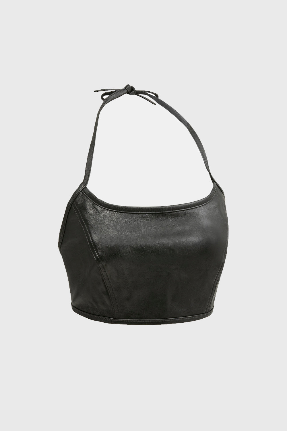 Roxy Fashion Leather Halter Top Leather Top FMCo XS Black 