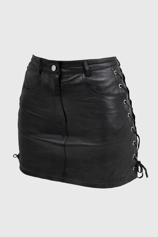 Lacey Fashion Leather Skirt FMCo Black 0