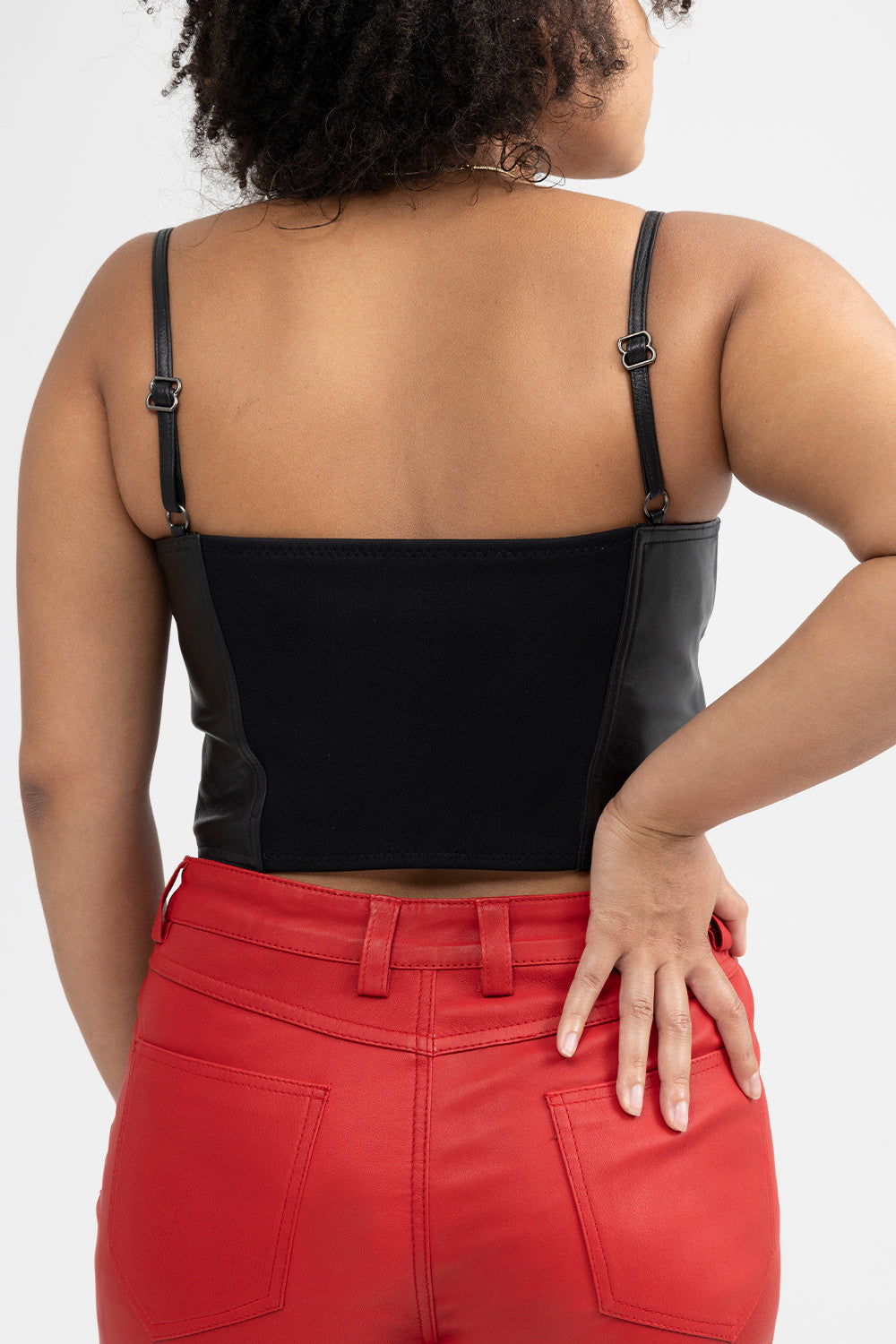 Mely Fashion Leather Crop Top Leather Top FMCo   