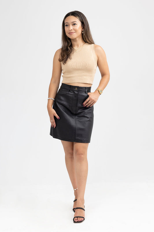 Maddie Fashion Leather Pencil Skirt FMCo