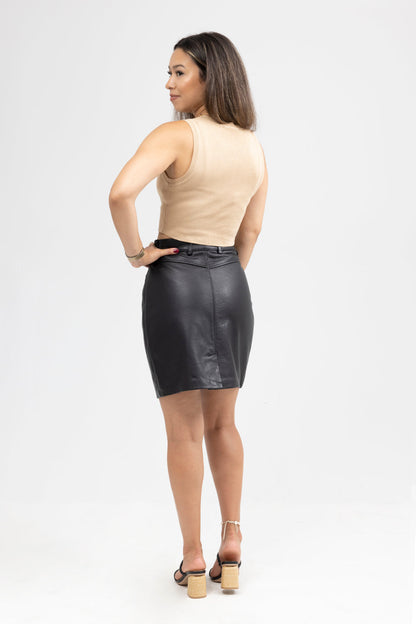 Maddie Fashion Leather Pencil Skirt FMCo