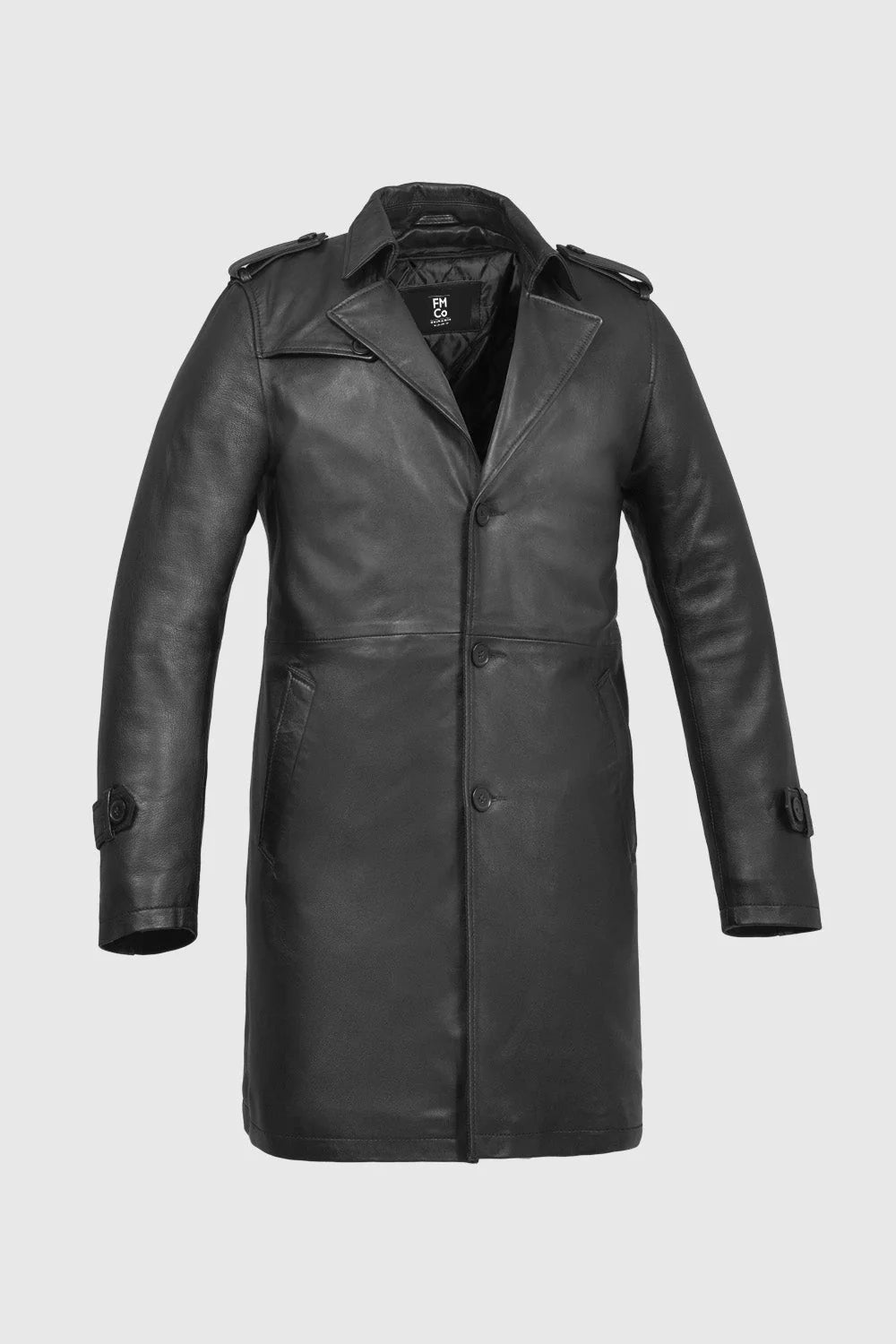 Parker Mens Fashion Leather Jacket Men's Leather Jacket FMCo Black S