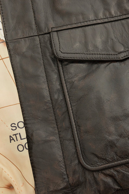Old World Map Bomber Jacket Brown Men's Bomber Jacket FMCo   