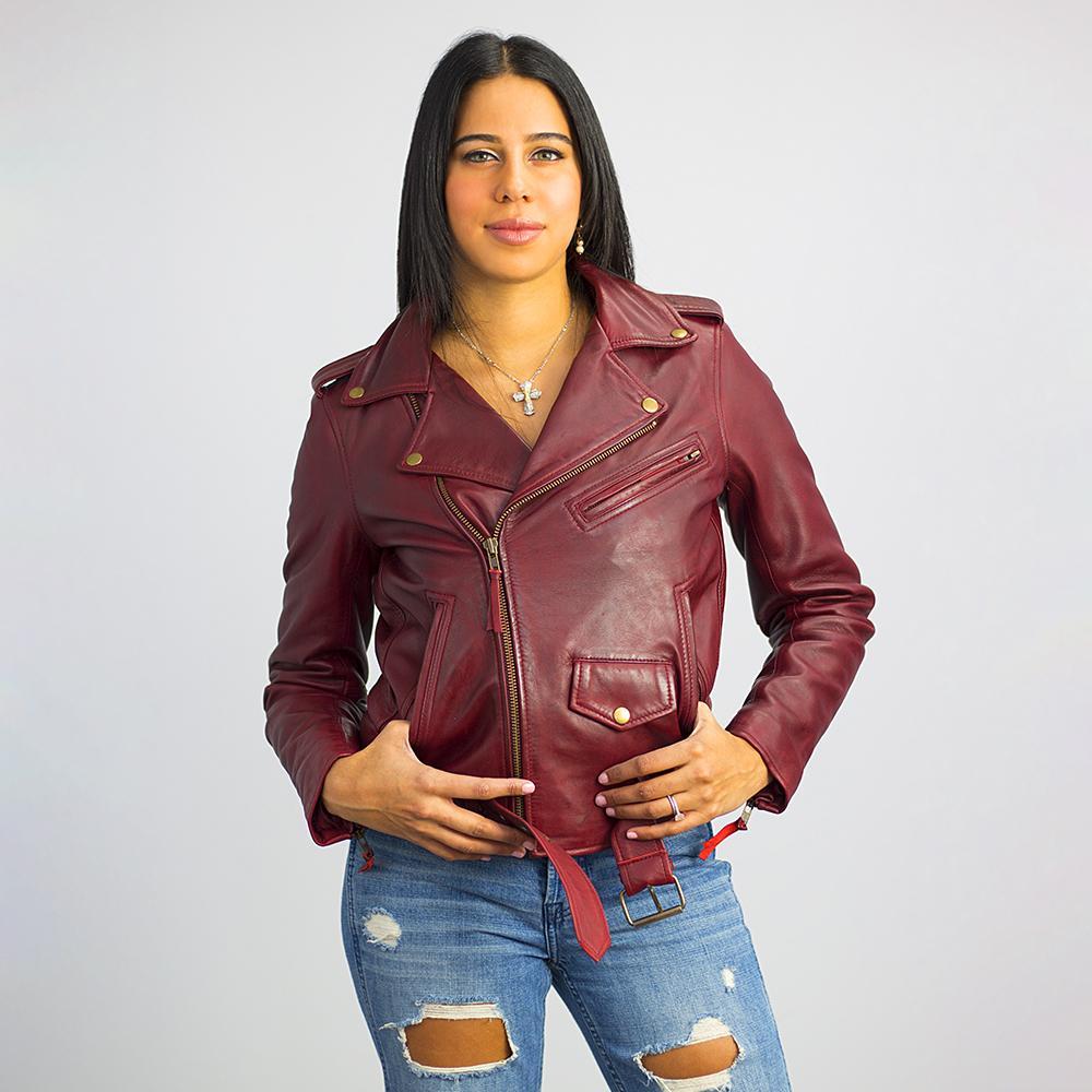 Rockstar Moto Lambskin Leather Jacket Women's Fashion Leather Jacket FMCo   