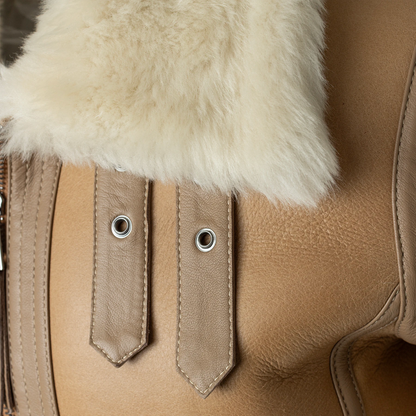 Women's Sheepskin Center Zipper Pilot Jacket